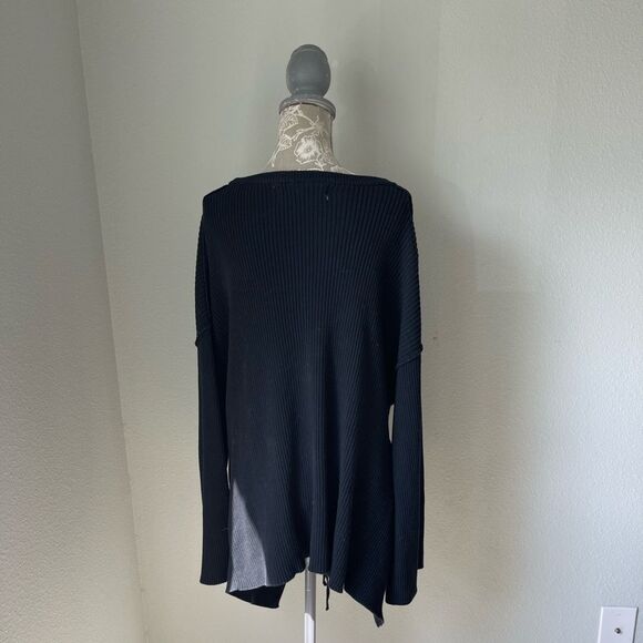 Free People Beach Brig Tie Front Pullover in Black - Picture 7 of 12